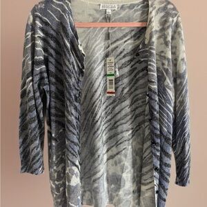 Joseph A Women's Zebra Print Cardigan Sweater